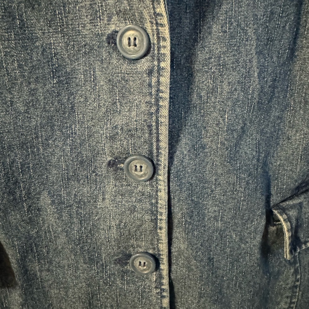 VTG Classic Blue Jean Jacket Blazer Plus Size 1X Oversized Denim&Co Office Wear - Picture 3 of 13
